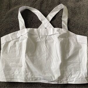Banana Republic White Cropped Cross-Back Tank